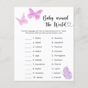 Lámina Mariposas - juego de bebé alrededor del mundo