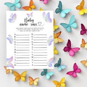 Lámina Mariposas: juego de raza por el nombre del bebé