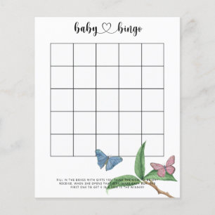 Lámina Mariposas Tropicales - Juego de bingo para baby sh