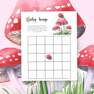 Lámina Mariquita y hongos - Juego de bingo para baby show