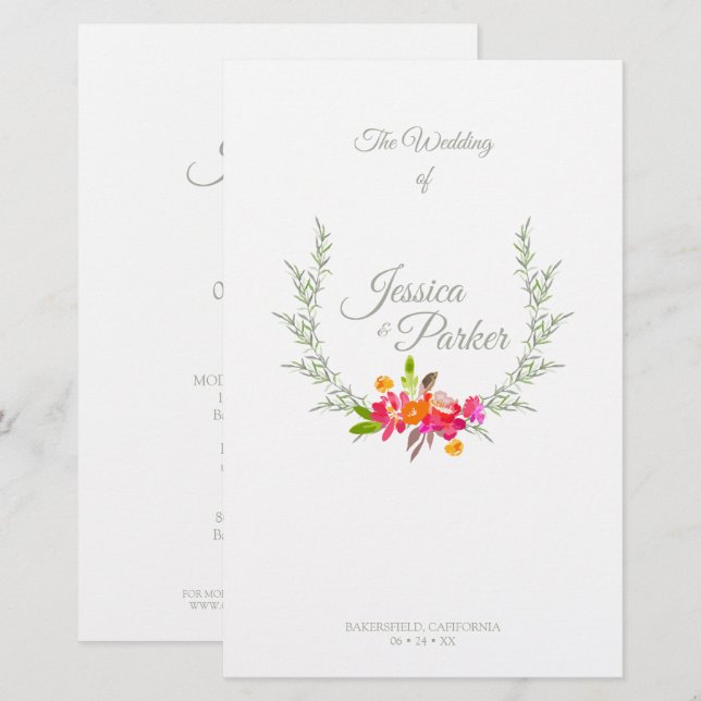 Lámina Mariscos de colores florales y elegantes  (Anverso / Reverso)