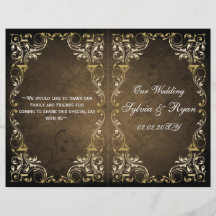 Marrón Ornamental Rústico Y Boda De Oro