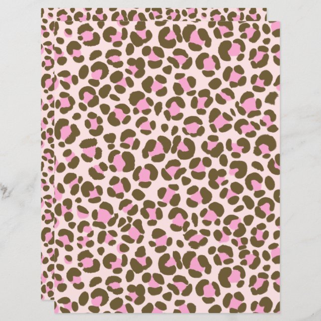 Lámina Marrón rosa beige leopardo (Anverso / Reverso)