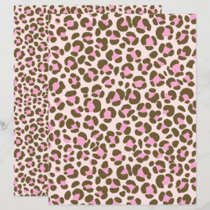 Lámina Marrón rosa beige leopardo