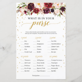 Lámina Marsala burgundy floral qué hay en tu juego de bol