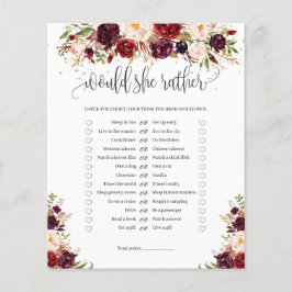 Lámina Marsala burugndy dorado floral preferiría jugar