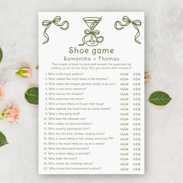 Lámina Martini bow bridal ducha juego de zapatos (Subido por el creador)