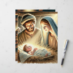 Lámina Mary Joseph y Baby Jesus Natividad Papel