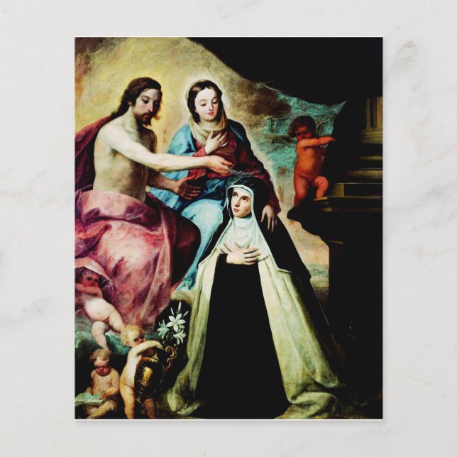 Lámina Mary Magdalene de Pazzi por Pedro de Moya (Anverso)