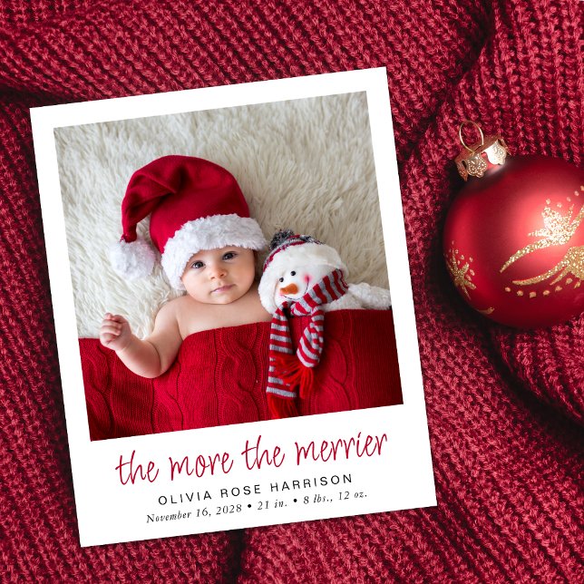 Lámina Más El Anuncio De Nacimiento De Feriado Fotorreali (A fun and unique way to introduce family and friends to your  baby this holiday season)