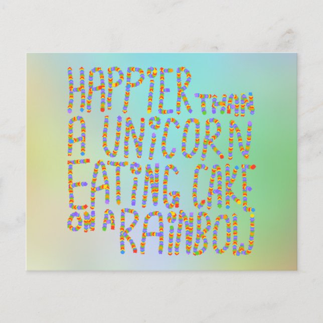 Lámina Más Feliz Que Un Pastel De Unicornio En Un Arcoiri (Anverso)