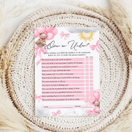 Lámina Más o menos juego, aguanta juego de Baby Shower