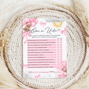 Lámina Más o menos juego, aguanta juego de Baby Shower