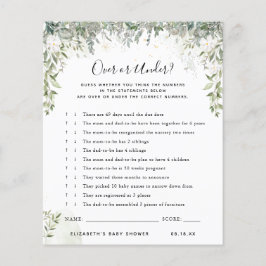 Lámina Más o menos | Juego Baby Shower