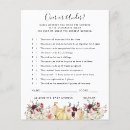 Lámina Más o menos | Juego Baby Shower