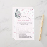 Más O Menos Juego De Baby Shower Elephant Pink
