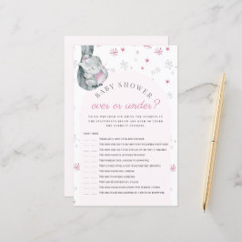 Lámina Más O Menos Juego De Baby Shower Elephant Pink