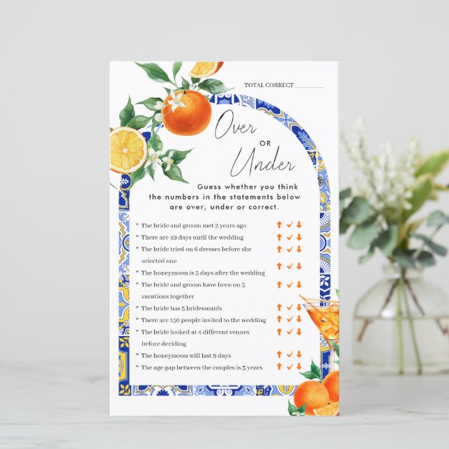 Lámina Más o menos juego de novias mediterráneo Spritz (Anverso de pie)