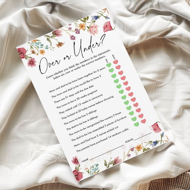 Lámina Más o menos juego | Juego Baby Shower (Subido por el creador)