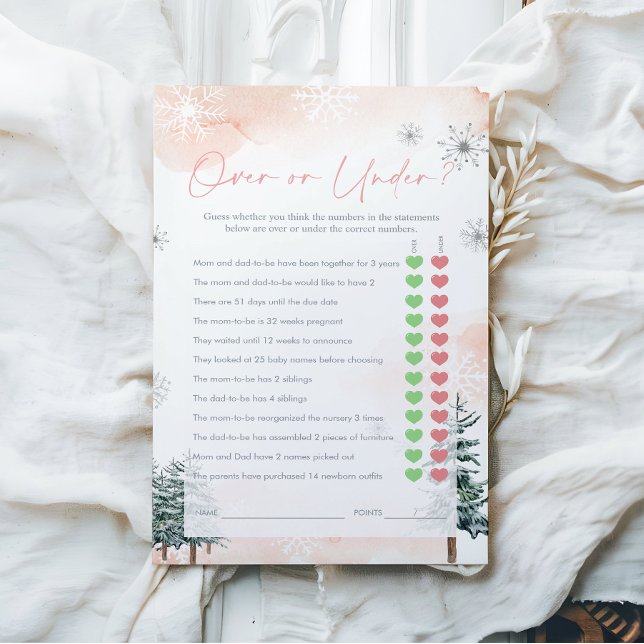 Lámina Más o menos: tema de invierno de juegos de Baby Sh (Subido por el creador)