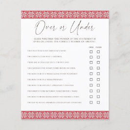 Lámina Más y menos/Prefiere juegos de Baby Shower