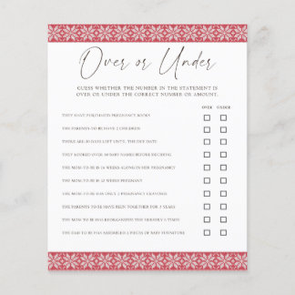 Lámina Más y menos/Prefiere juegos de Baby Shower