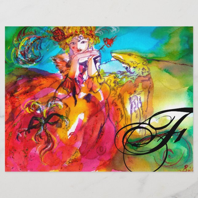 Lámina Máscara de carnaval de MIRANDOLINA / Veneciana (Anverso)