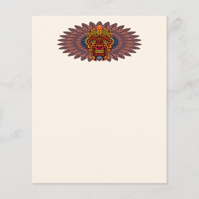 Lámina Máscara ritual del rey guerrero tribal (Anverso)