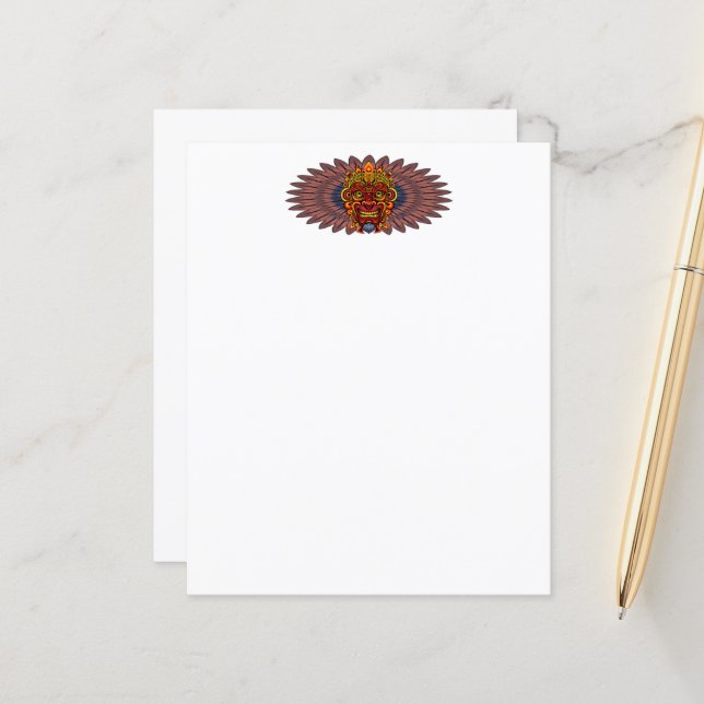 Lámina Máscara ritual del rey guerrero tribal (Anverso/Reverso In Situ)