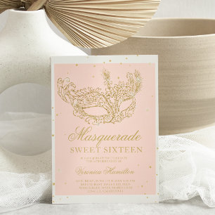 Lámina Mascarada purpurina de oro rosa mascarada presupue