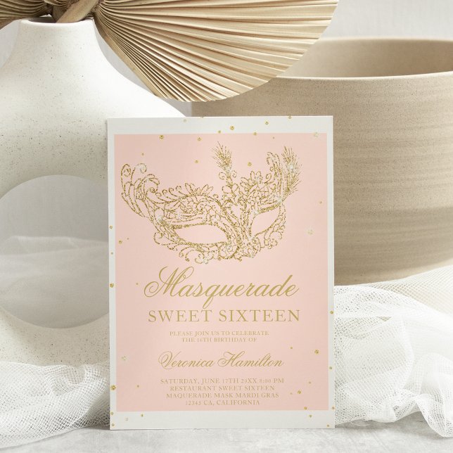 Lámina Mascarada purpurina de oro rosa mascarada presupue (Subido por el creador)