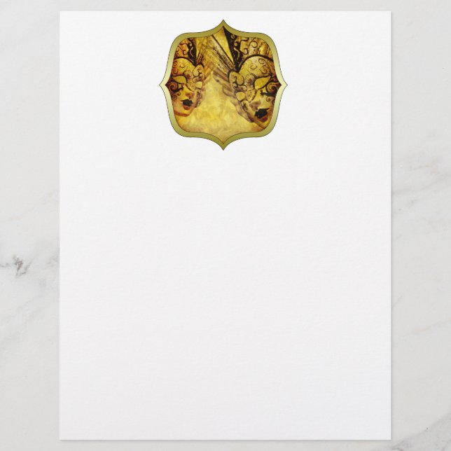 Lámina Mascarillas venecianas de oro de época (Anverso)