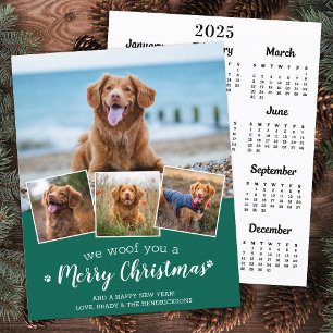 Lámina Mascota de presupuesto Foto de perro Feliz Navidad