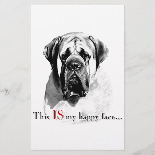 Lámina Mastiff Happy Face (Anverso)