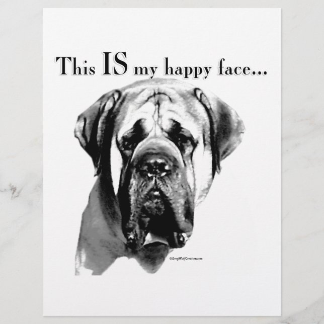 Lámina Mastiff Happy Face (Anverso)