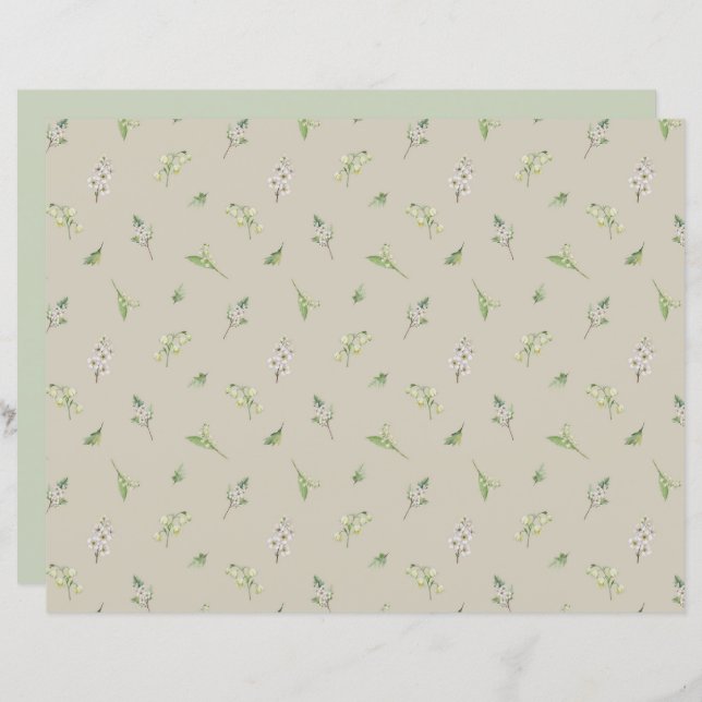 Lámina May Birth Month Flower Hawthorn Lily Del Valle (Anverso / Reverso)