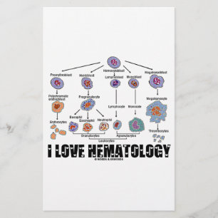 Lámina Me Encanta La Hematología (Linaje De Células Sangr
