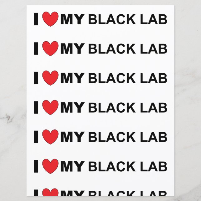 Lámina Me encanta mi laboratorio negro (Anverso)