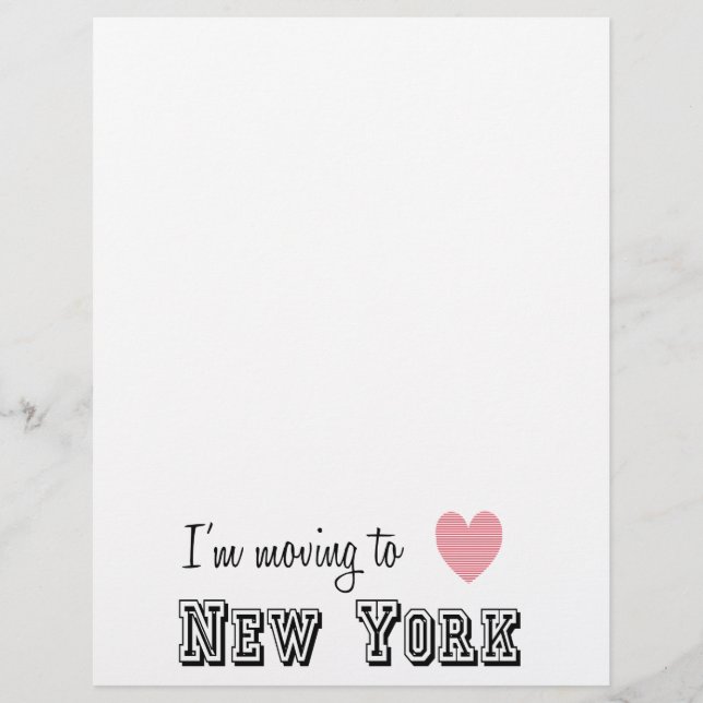 Lámina Me estoy mudando a Nueva York (Anverso)