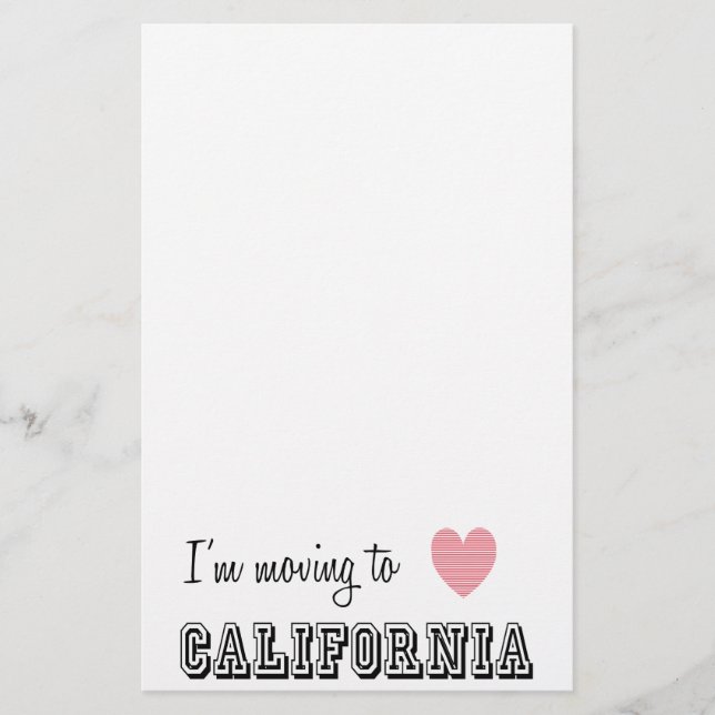 Lámina Me mudo a California (Anverso)