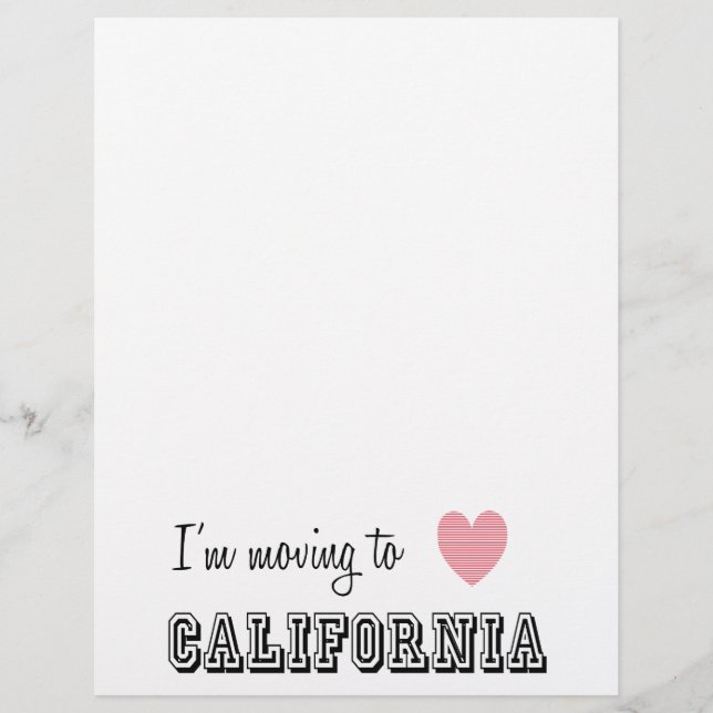 Lámina Me mudo a California (Anverso)