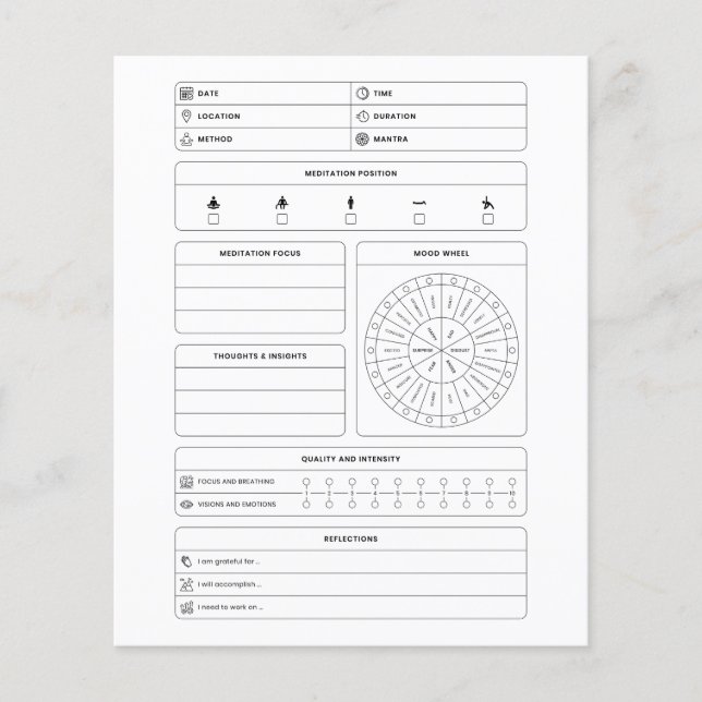 Lámina meditation diary (Anverso)