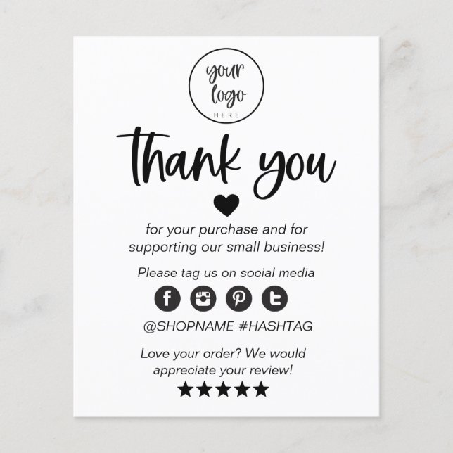 Lámina Medium - Modern Minimal Thank You For Your Order (Anverso)