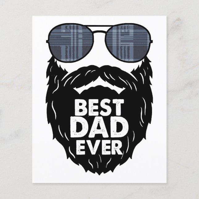 Lámina Mejor papá de todos; barba; papá barbudo; gafas de (Anverso)