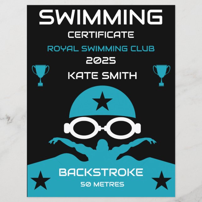 Lámina Mejor Premio de Natación (Anverso)