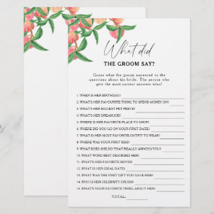 Lámina Melocotones - ¿Qué dijo el novio juego de boda
