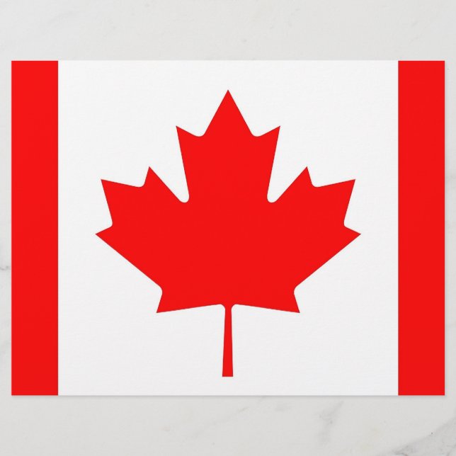 Lámina Membretado con la bandera de Canadá (Anverso)