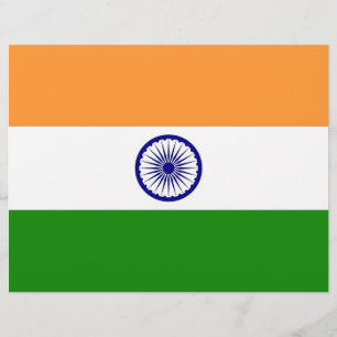 Lámina Membretado con la bandera de la India