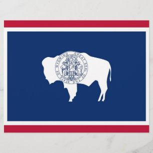 Lámina Membretado con la bandera de Wyoming, EE. UU.