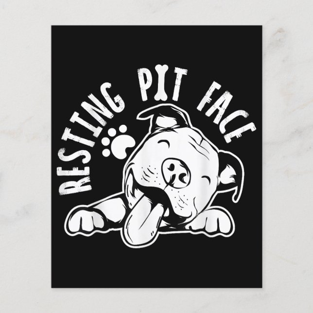 Lámina Meme de Pitbull, perro gracioso de Resting Pit Fac (Anverso)
